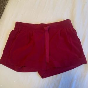 Red lulu lemon shorts with tie